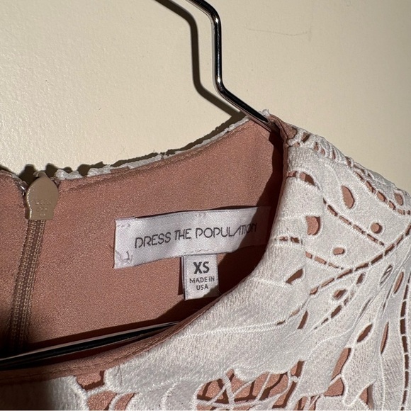 Dress The Population White Nude Bell Sleeve Dress - Picture 6 of 9